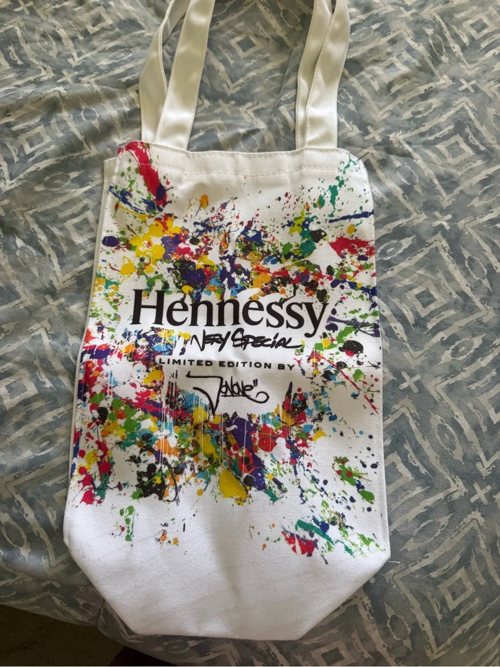 hennessy canvas tote by jon one with Multicolor Paint Splatter